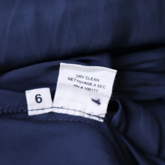 ULLA JOHNSON Rosa Pleated Satin Blouse Midnight Navy Long Sleeve Women's 6 - Picture 15 of 15